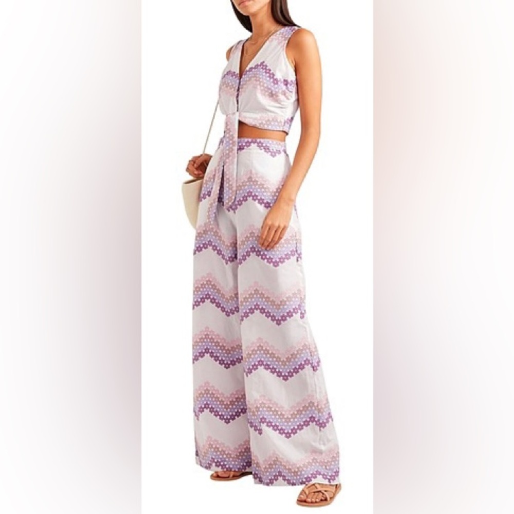NWT *MIGUELINA” Wide Leg *Pamela* Pants … *PURPLE RAIN DAISYZIG* … Size: S - Picture 2 of 7